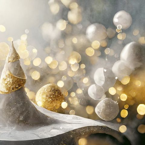 a sparkling abstract image in grey, gold, and white